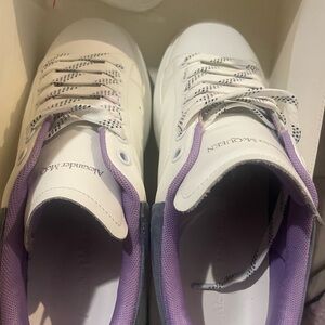 Alexander McQueen White and Purple Sneakers